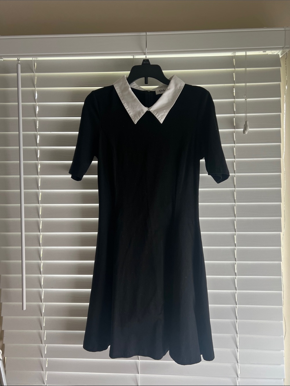 Black Mini Dress with White Collar Wednesday Adams Dress Size XS